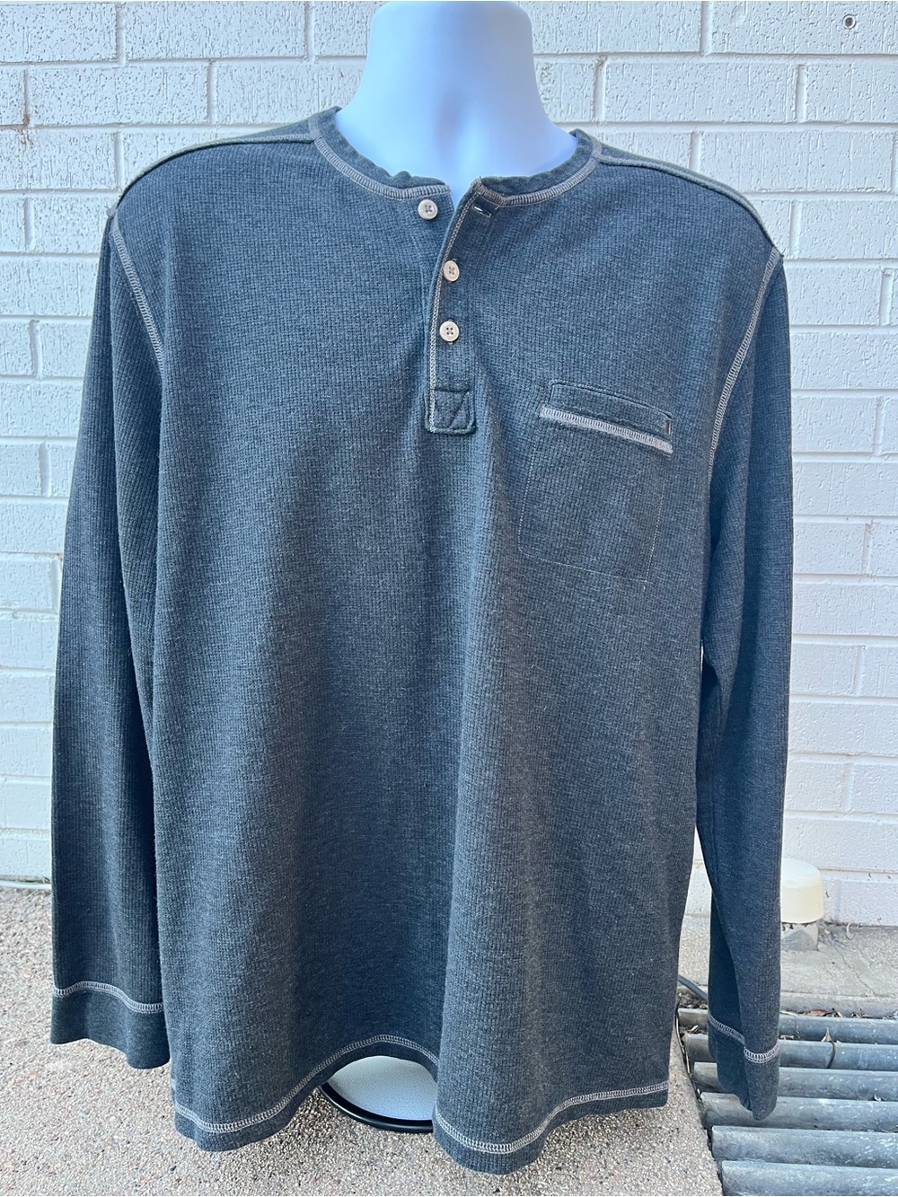 Tommy Bahama Charcoal Gray Thermal Shirt